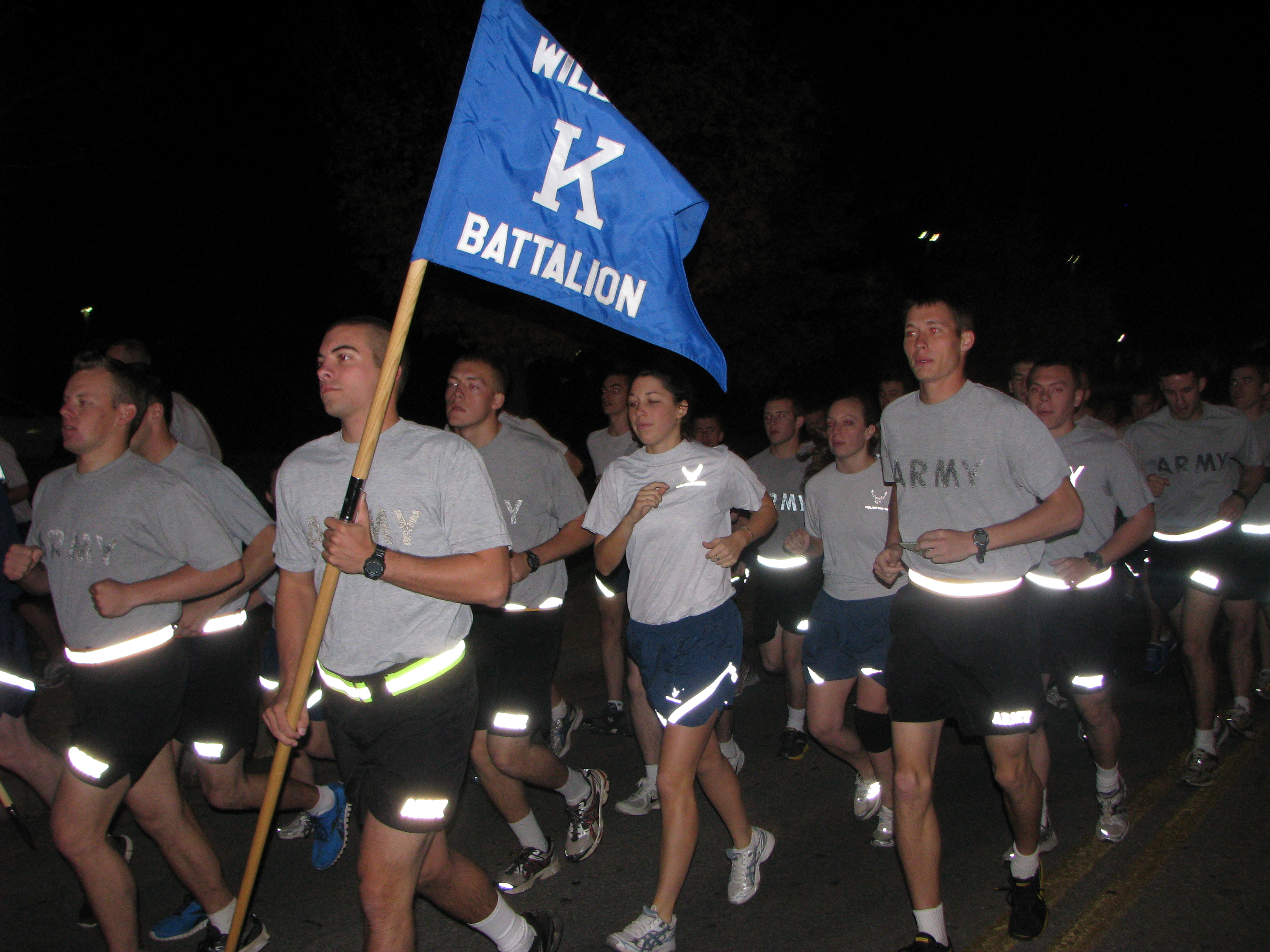 runner with flag