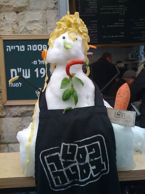 Snowman at Basta Pasta