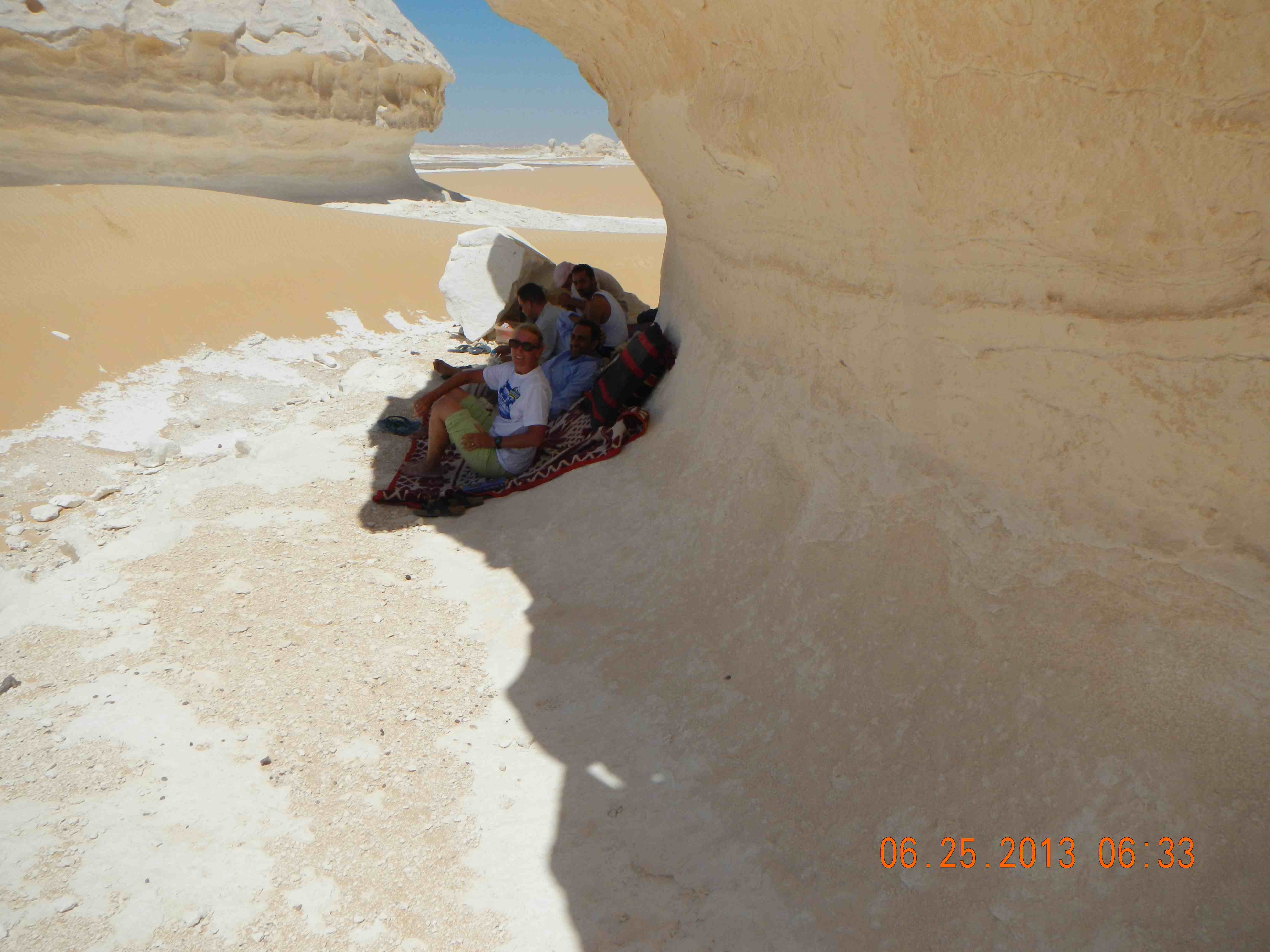 Photo of inherited weathering features, While Desert, Egypt.