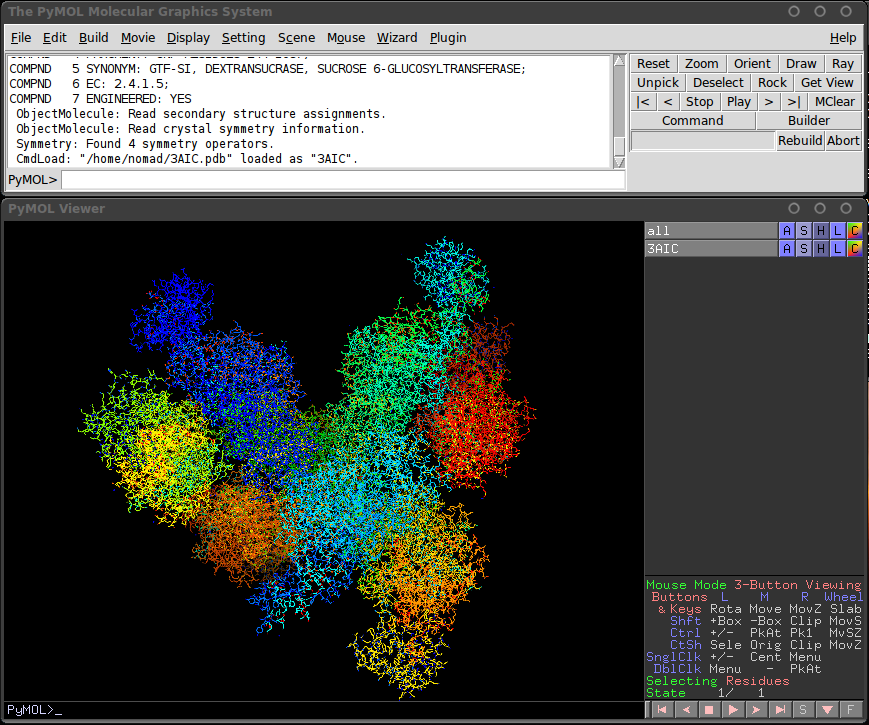 Viewing Glucosyltransferase-SI in PyMOL