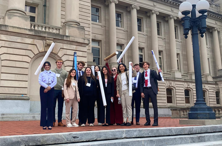 students with posters