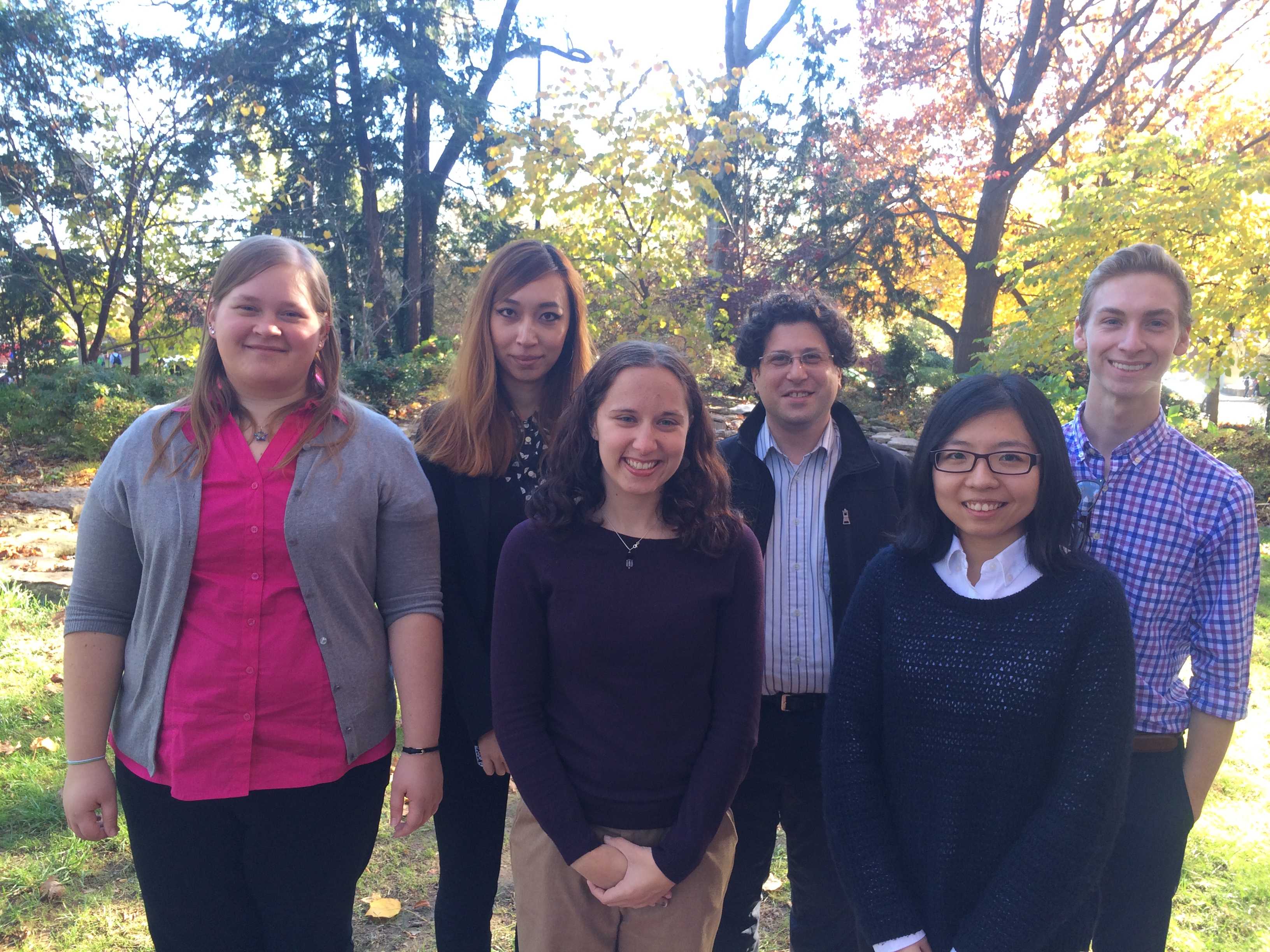 Guzman with Pillar, Camm and others. Left to right: Alexis Eugene, Evie Zhou, Elizabeth Pillar, Marcelo I. Guzman, Shasha Xia and Robert Camm. 