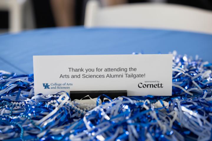 a thank you message on a table about cornett