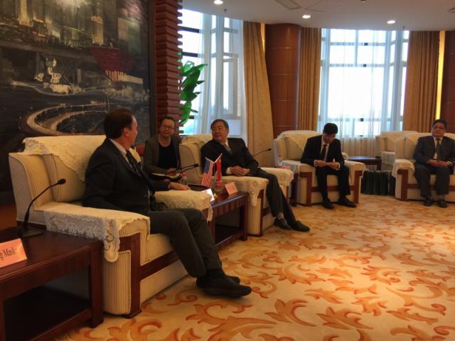 Dean Kornbluh at the signing ceremony with the Shanghai Institute of Technology.