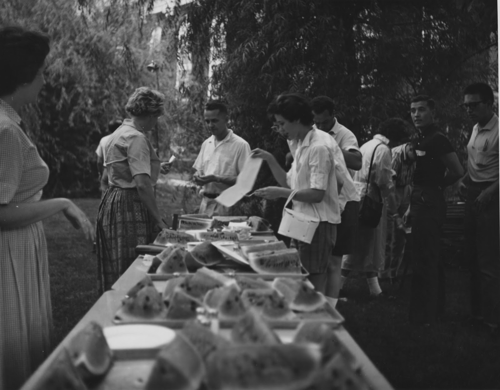 In addition to classes, students participating in UK Summer School often take part in fun campus events like this watermelon feast in 1956. Photo courtesy of UK Special Collections.