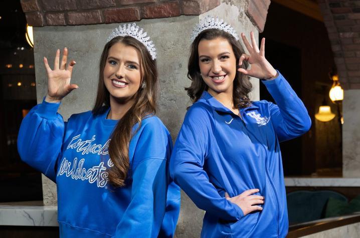 photo of two students with tiaras